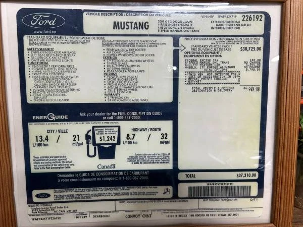 2001 Ford SN95 Mustang - Image 9 of 12