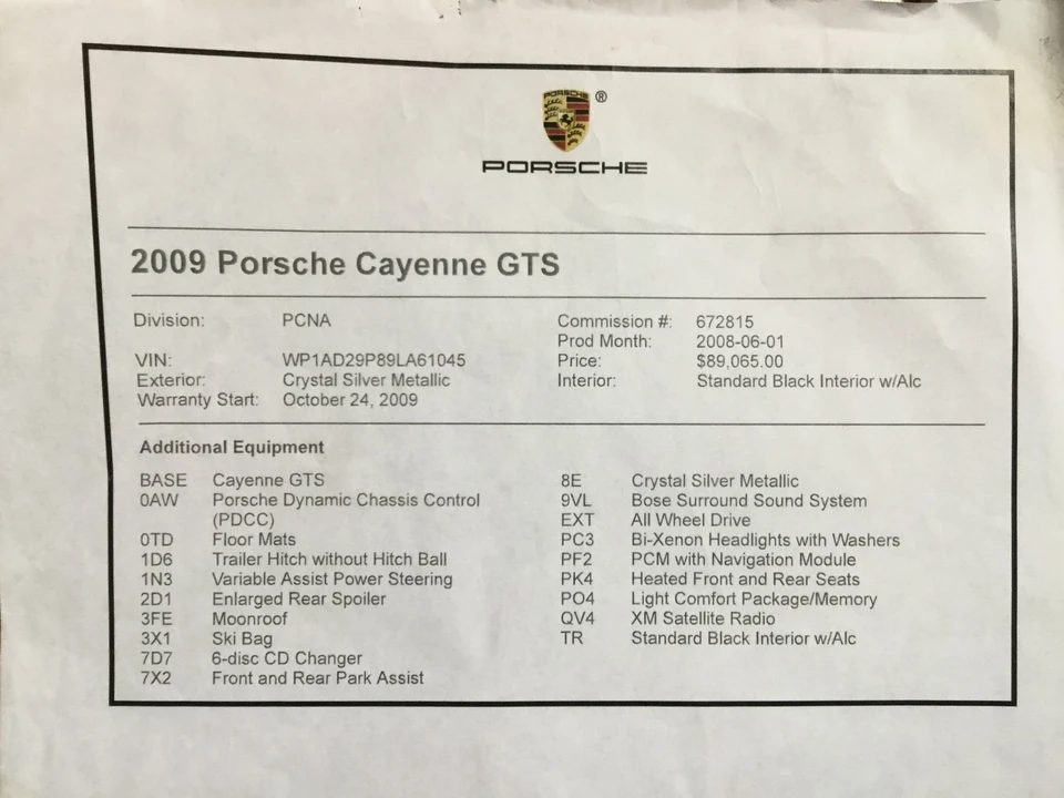 2009 Porsche 955/957 Cayenne GTS - Image 2 of 2