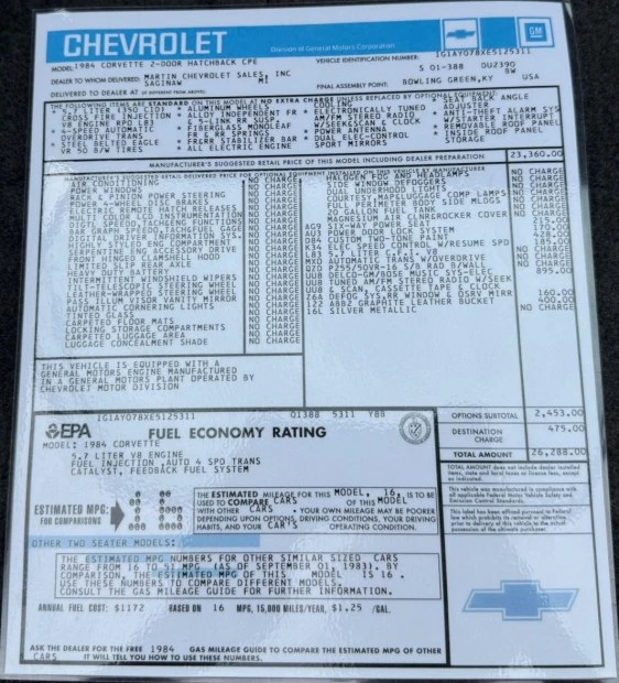 1984 Chevrolet Corvette C4 - Image 8 of 8