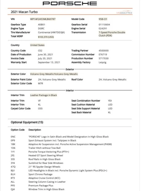 2021 Porsche Macan Turbo - Image 8 of 8