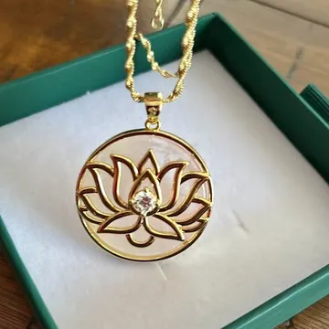 Lotus Flower Rose Quartz Pendant