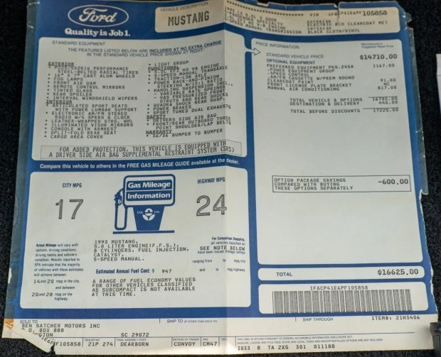 1993 Ford Mustang 3rd Gen - Image 8 of 8