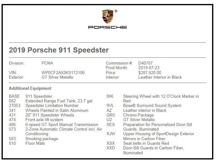 2019 Porsche 991 Speedster - Image 8 of 8