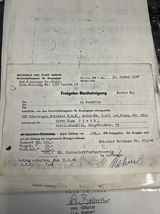 1943 Volkswagen Beetle (Split Window) - Image 4 of 21