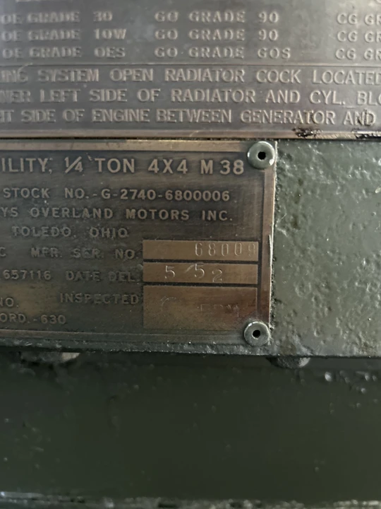 1952 Willys M38 & M38A1 - Image 29 of 31