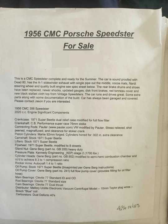 1956 Porsche Speedster - Image 20 of 20