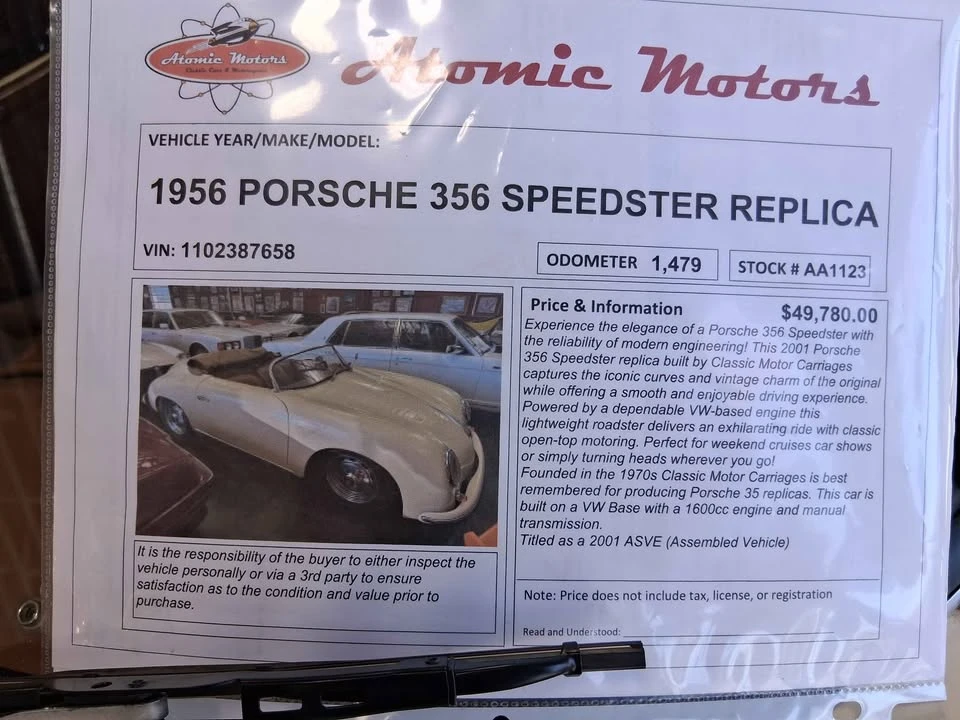 1956 Porsche Speedster - Image 5 of 5