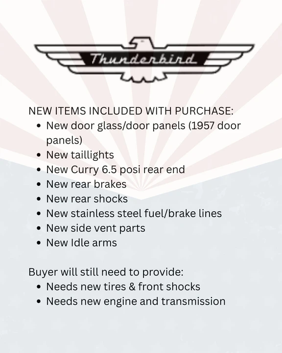 1957 Ford Thunderbird 1st Gen - Image 3 of 21