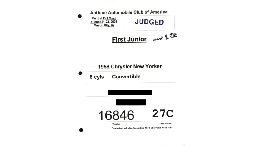 1958 Chrysler New Yorker - Image 26 of 31