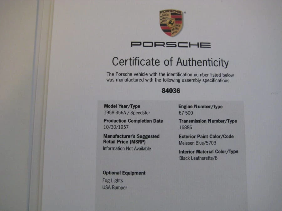 1958 Porsche Speedster - Image 10 of 12