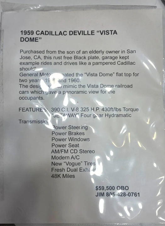 1959 Cadillac DeVille 1st Gen - Image 17 of 19