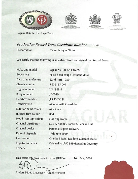 1959 Jaguar XK150 S - Image 20 of 20