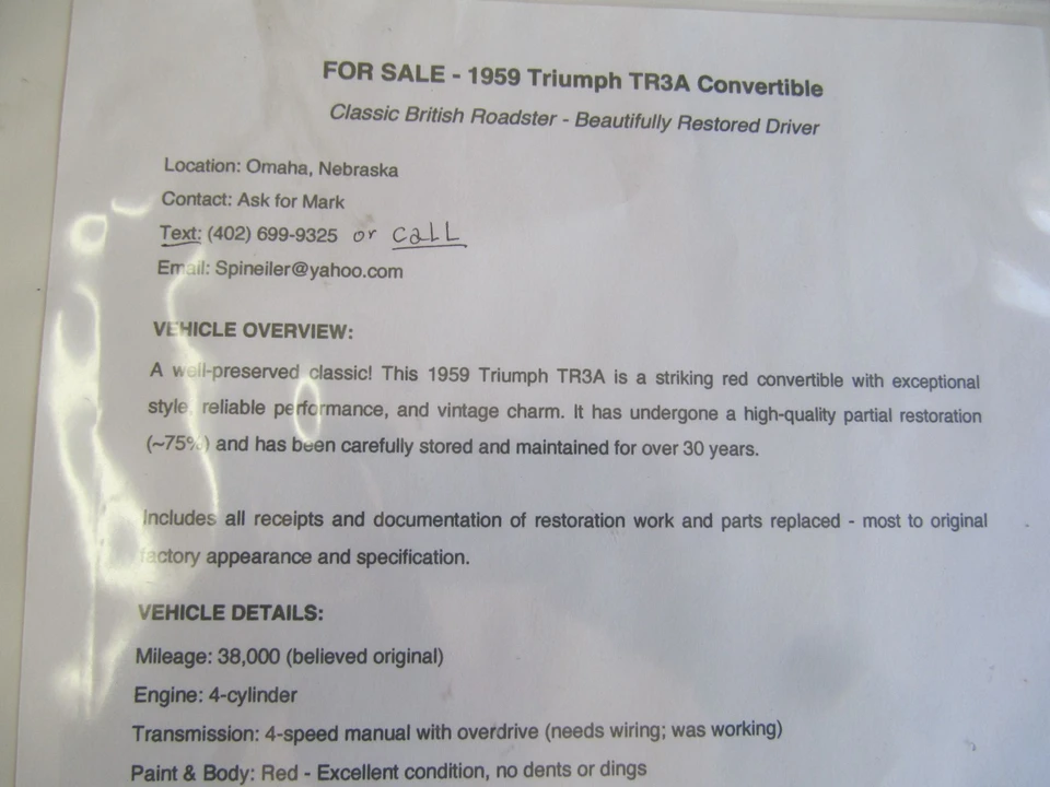 1959 Triumph TR3A - Image 27 of 28