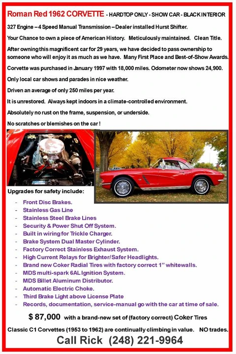 1962 Chevrolet Corvette C1 - Image 4 of 4
