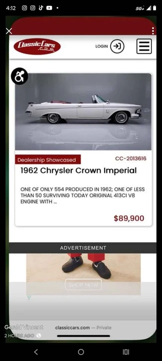 1962 Chrysler Imperial 2nd Gen - Image 8 of 12