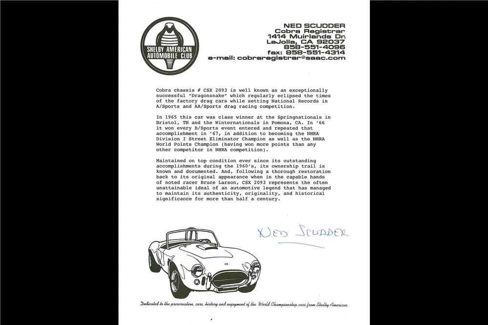 1963 Shelby Cobra 289 - Image 9 of 13