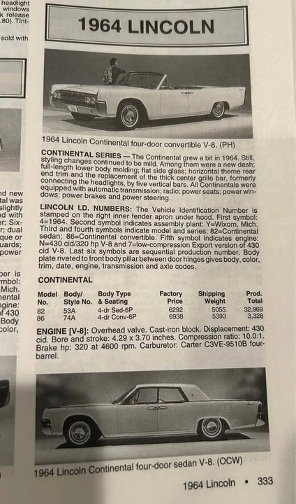 1964 Lincoln Continental 4th Gen - Image 9 of 11