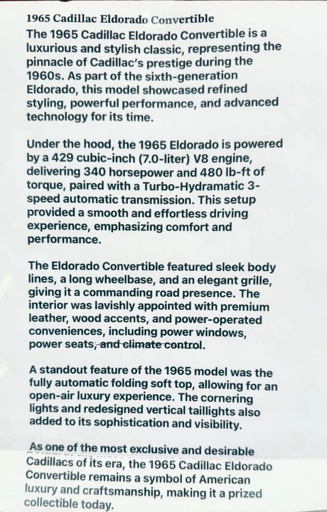 1965 Cadillac Eldorado 7th Gen - Image 10 of 10