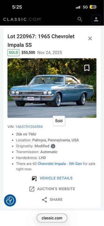 1965 Chevrolet Impala 4th Gen - Image 7 of 7