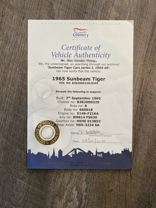 1965 Sunbeam Tiger Mark I - Image 27 of 27