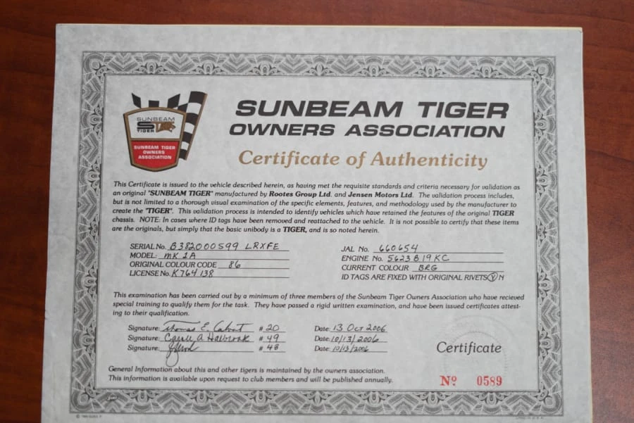 1965 Sunbeam Tiger Mark I - Image 11 of 14