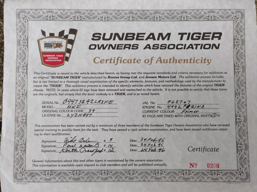 1965 Sunbeam Tiger Mark I - Image 13 of 13
