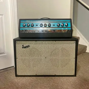 1965 Supro S6699 Statesman Amplifier with Matching 2x12 Jensen Speaker Cabinet