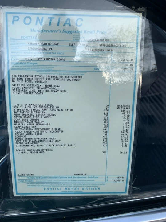 1966 Pontiac GTO 1st Gen - Image 12 of 21