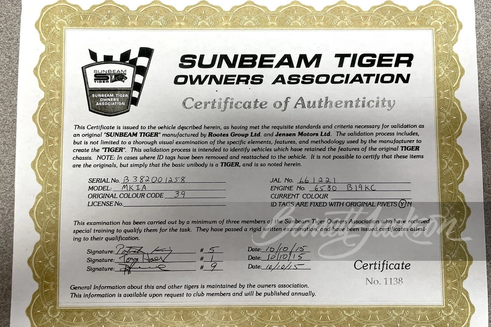 1966 Sunbeam Tiger Mark I - Image 6 of 27
