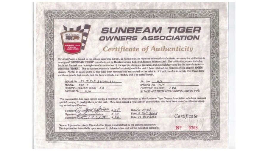 1966 Sunbeam Tiger Mark I - Image 20 of 20
