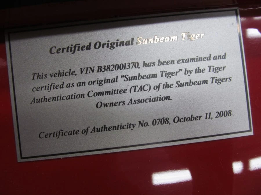 1966 Sunbeam Tiger Mark I - Image 19 of 20