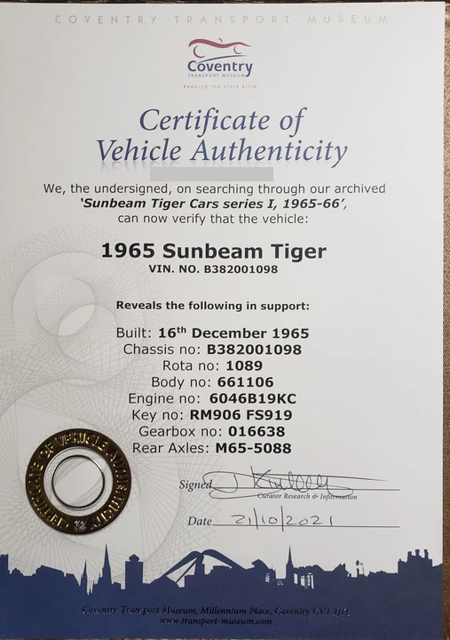 1966 Sunbeam Tiger Mark I - Image 5 of 31