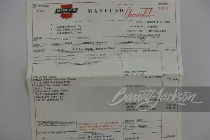 1968 Chevrolet Corvette C3 - Image 12 of 19