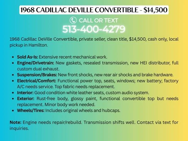 1968 Cadillac DeVille 3rd Gen - Image 2 of 31