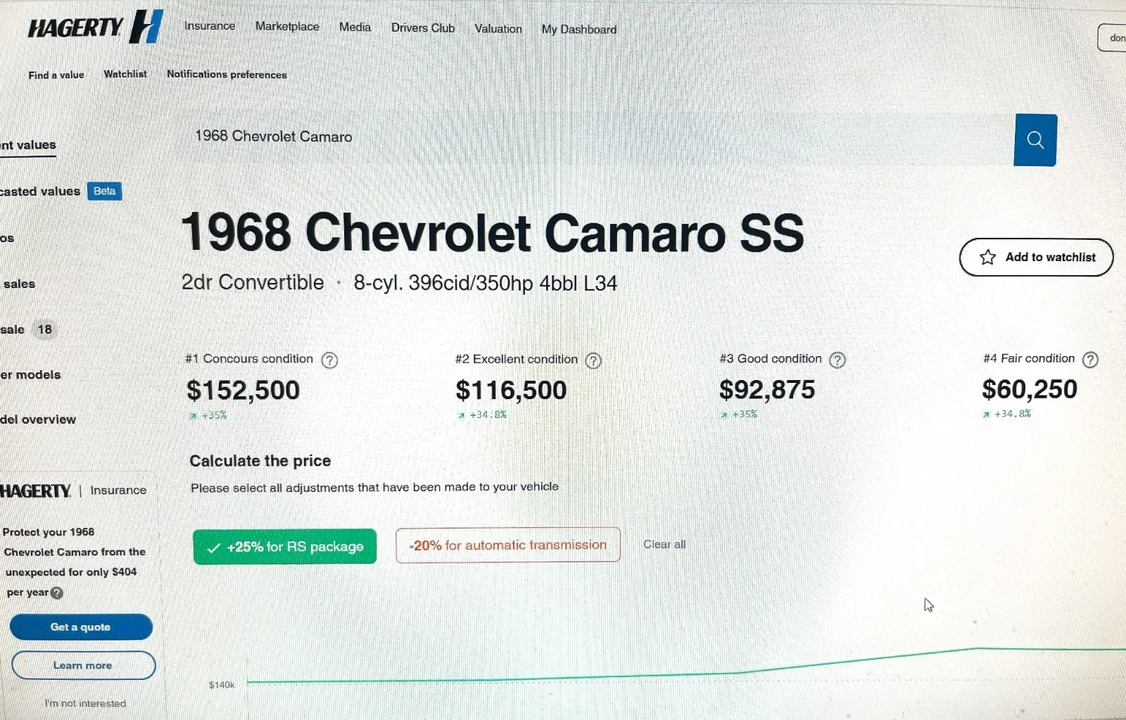 1968 Chevrolet Camaro 1st Gen - Image 30 of 30