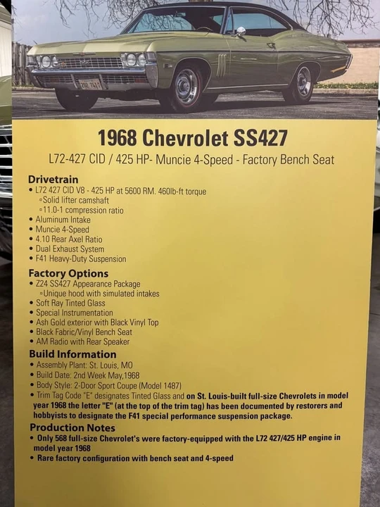 1968 Chevrolet Impala SS 4th Gen - Image 2 of 16