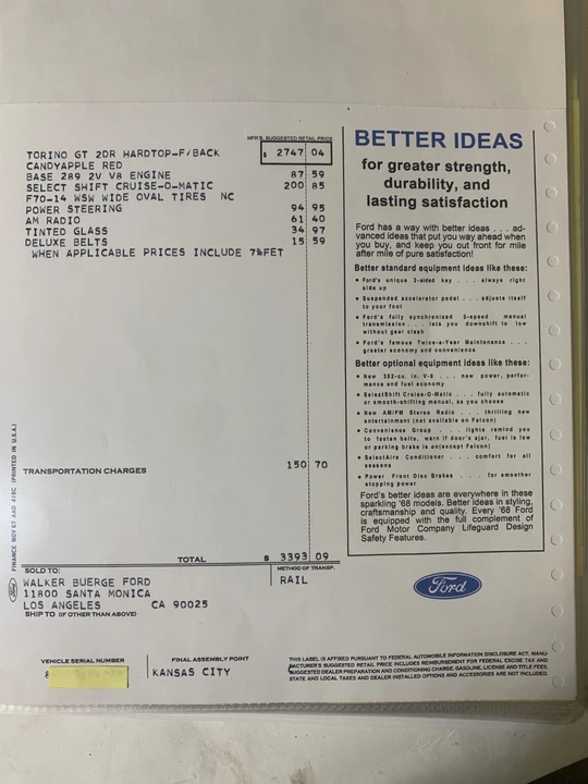 1968 Ford Torino 1st Gen - Image 17 of 20