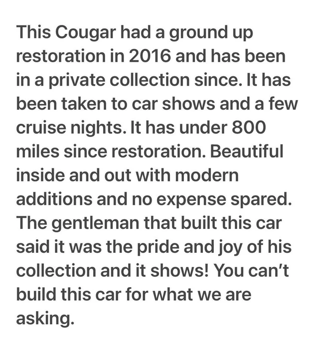 1968 Mercury Cougar 1st Gen - Image 19 of 20