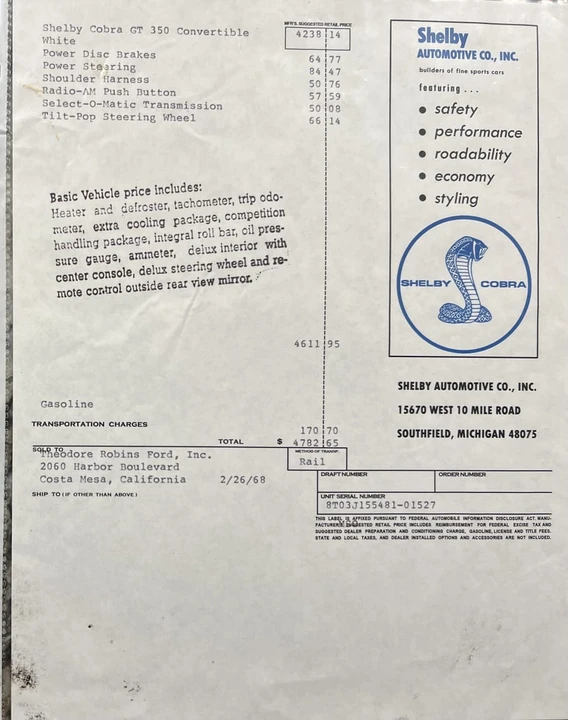 1968 Shelby GT350 - Image 31 of 31