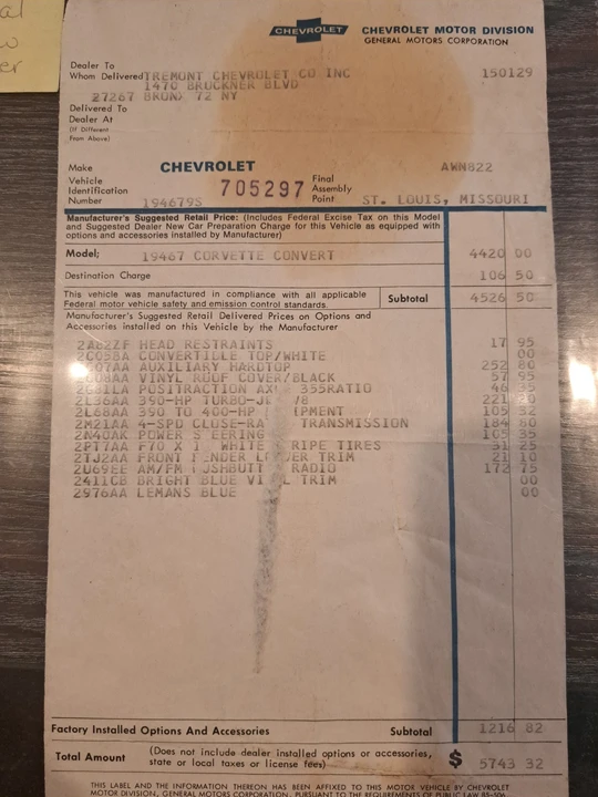 1969 Chevrolet Corvette C3 - Image 14 of 25