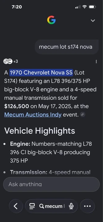 1969 Chevrolet Nova 3rd Gen - Image 20 of 20