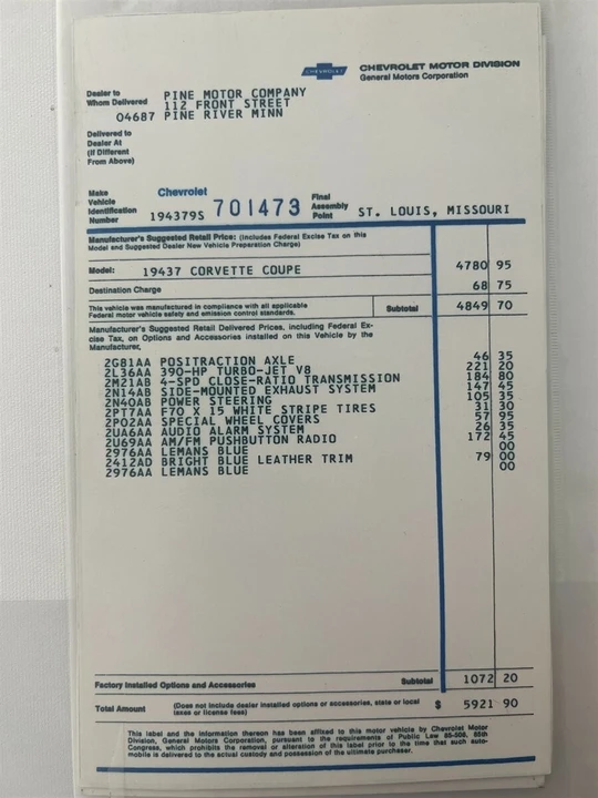 1969 Chevrolet Corvette C3 - Image 18 of 21