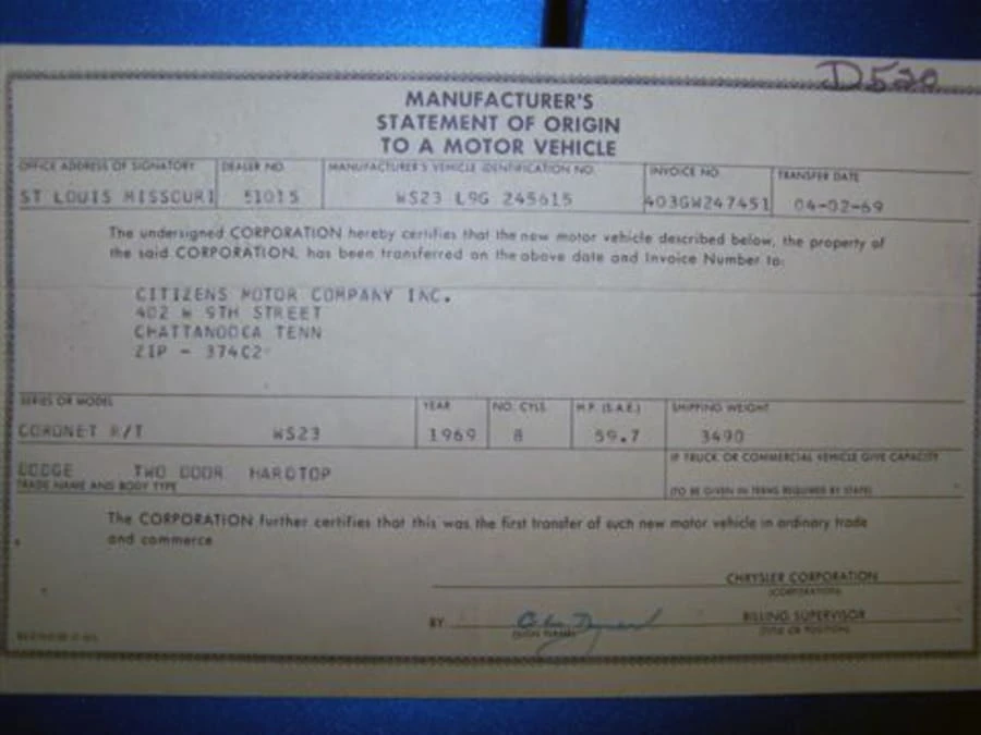 1969 Dodge Coronet R/T 4th Gen - Image 7 of 9