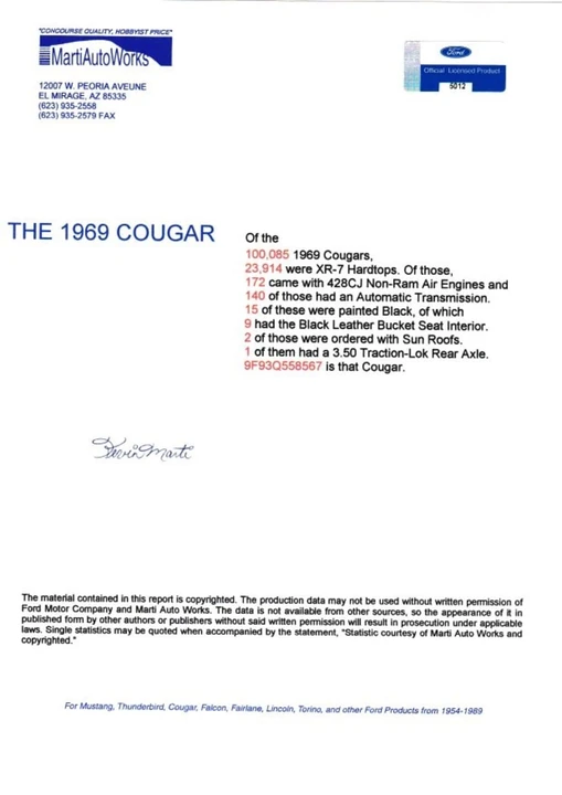 1969 Mercury Cougar 1st Gen - Image 31 of 31