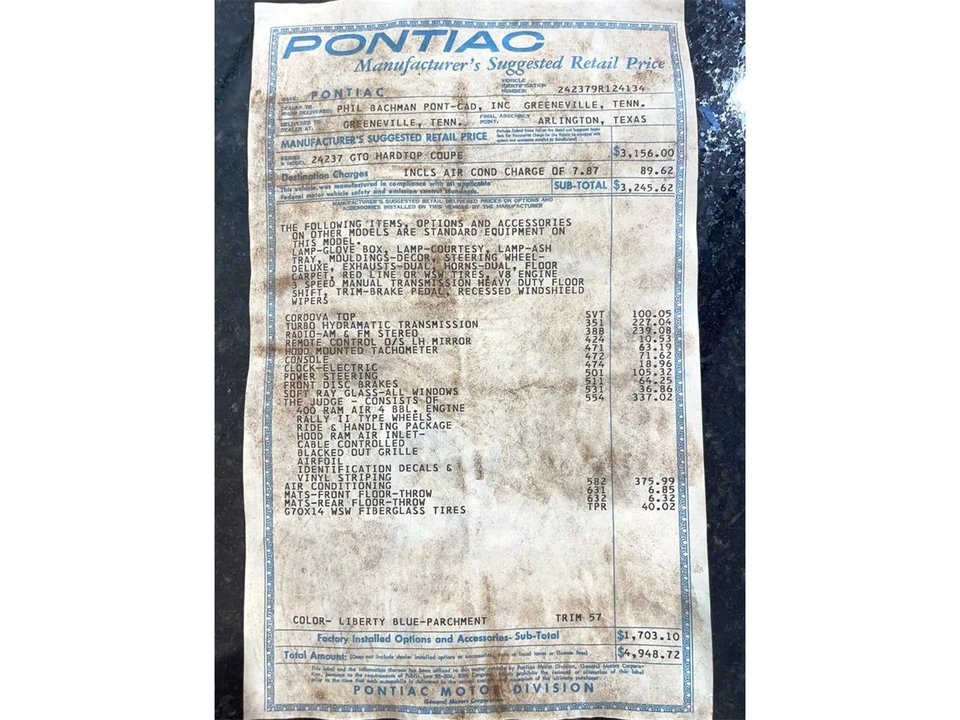 1969 Pontiac GTO 2nd Gen - Image 21 of 22