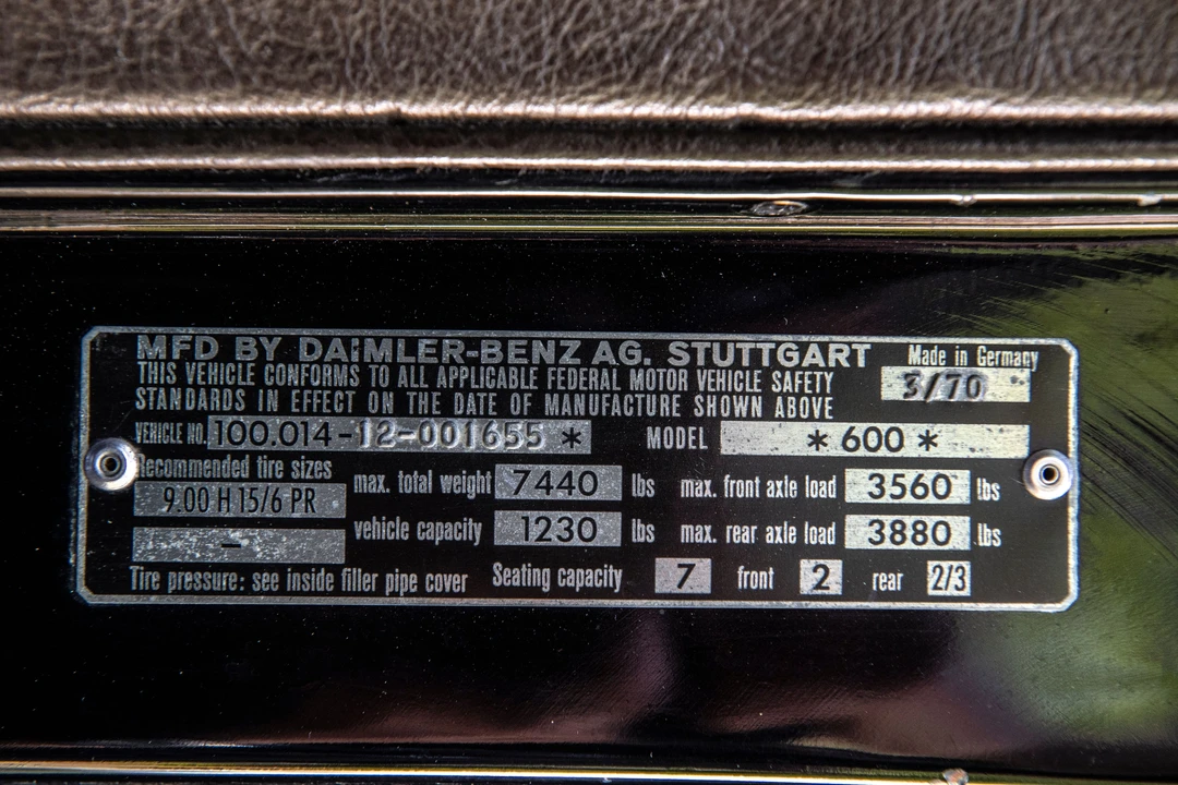 1970 Mercedes-Benz 600 Pullman - Image 14 of 31