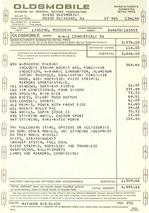 1970 Oldsmobile Cutlass Supreme - Image 15 of 27