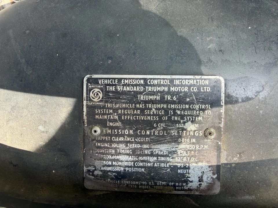 1970 Triumph TR6 CR/CC Carb - Image 12 of 14