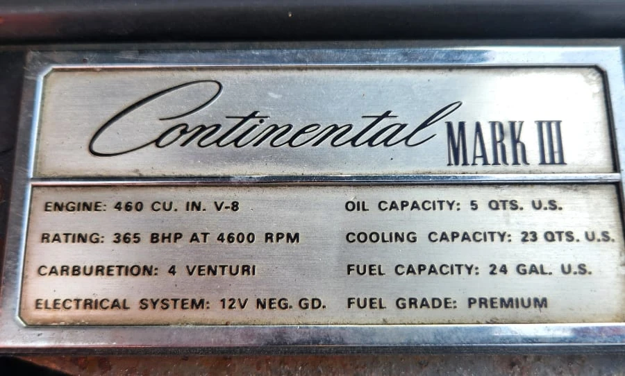 1971 Lincoln Continental Mark III - Image 17 of 19