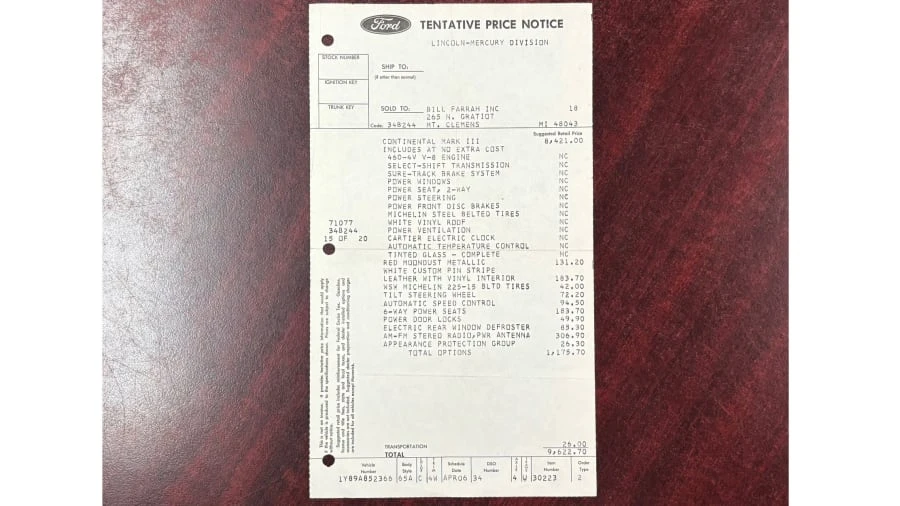 1971 Lincoln Continental 5th Gen - Image 30 of 31